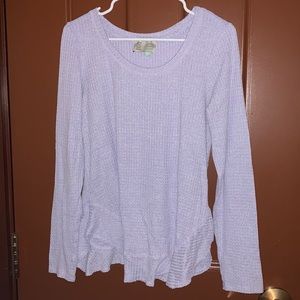 Anthropologie Purple Waffle Top